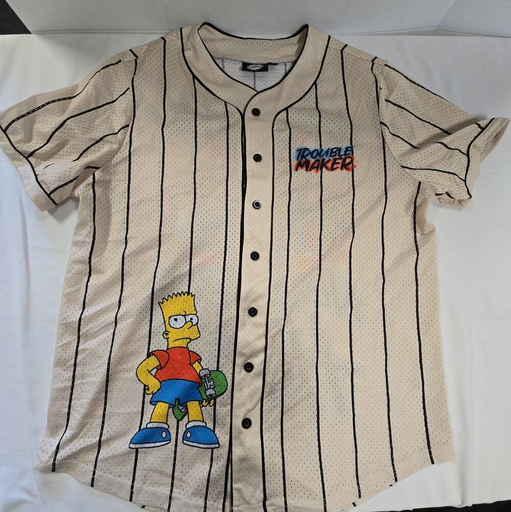 The Simpsons Welcome To The Neighborhood Baseball Jersey Size Large